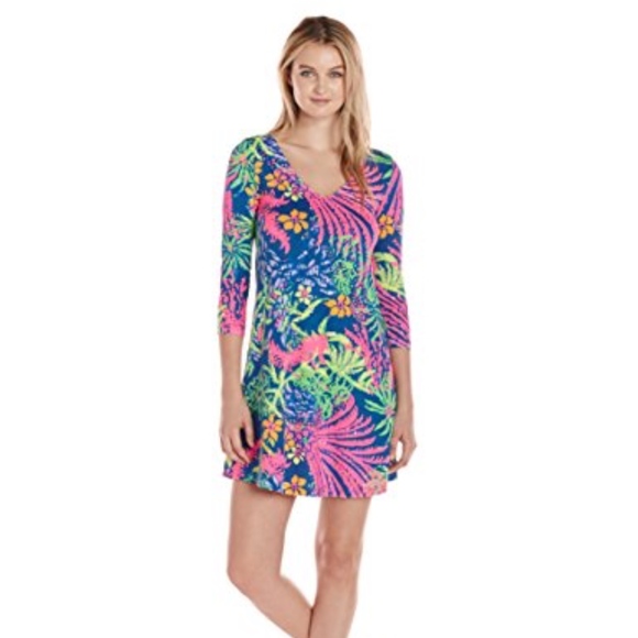 Lilly Pulitzer Dresses & Skirts - Lilly Pulitzer Erin Colorful T-Shirt V-Neck Dress